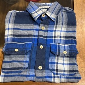 Aeropostale Navy and Gray Plaid Men's Shirt